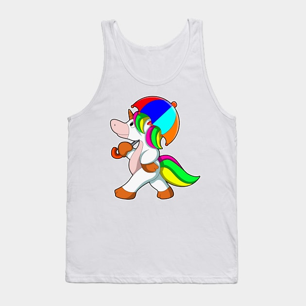 Unicorn with colorful Umbrella Tank Top by Markus Schnabel